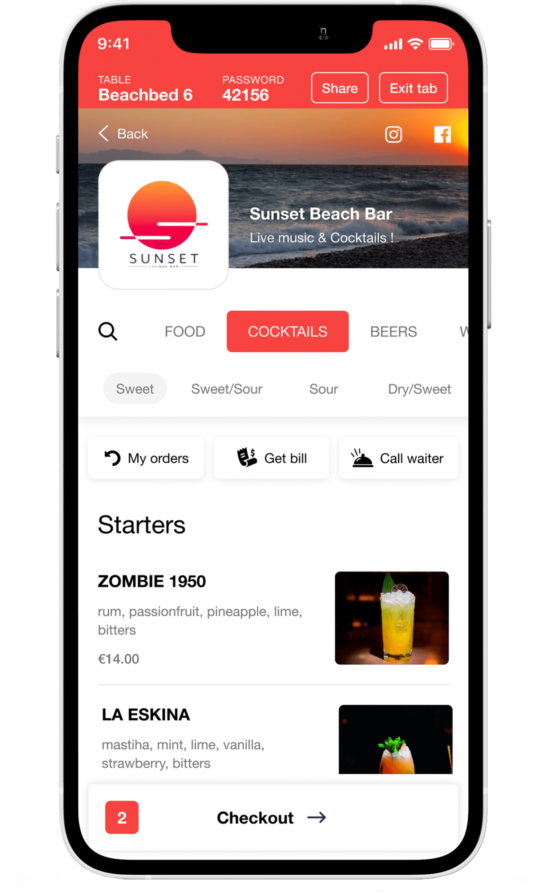 mobile order view