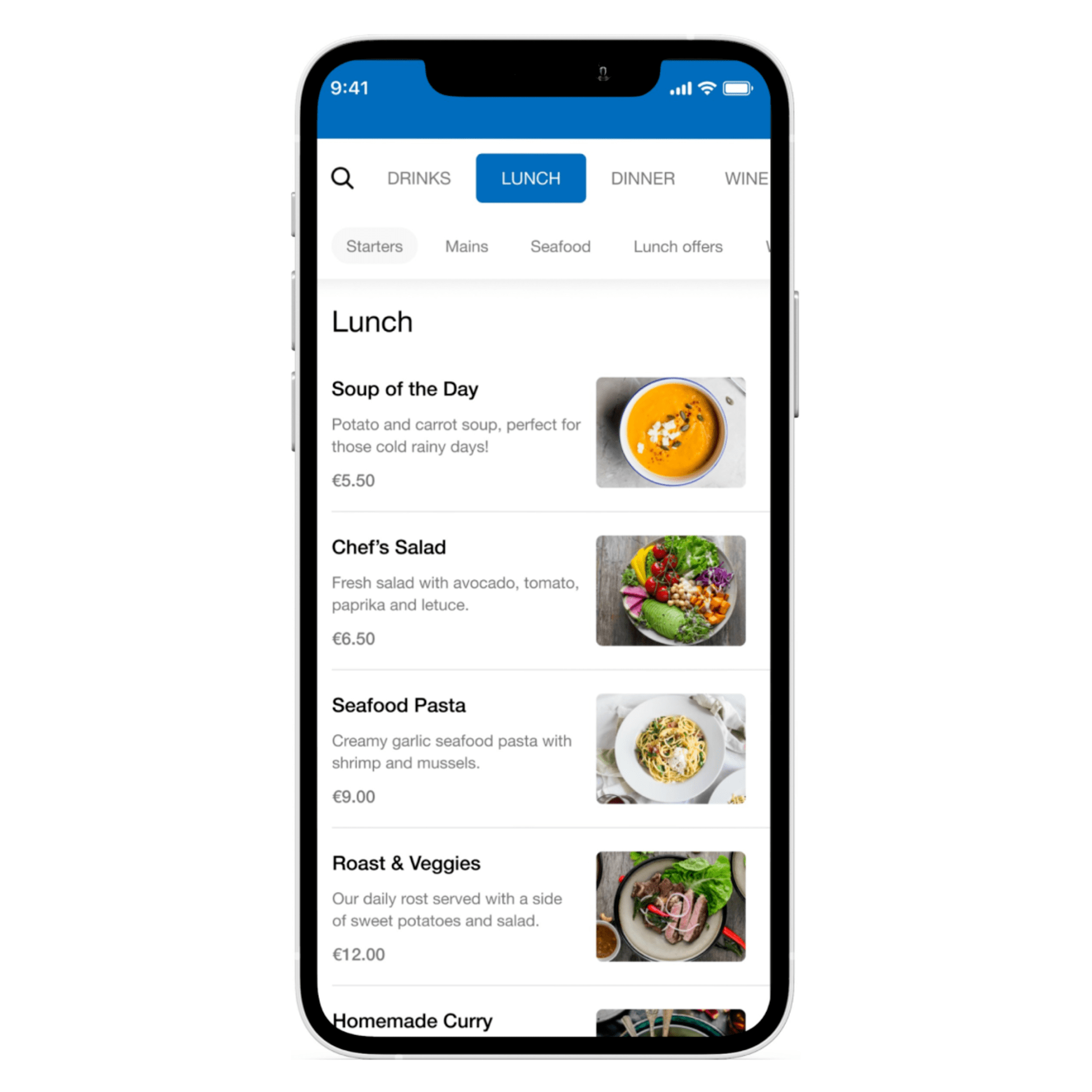 View only version of menu